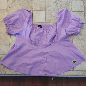 Torrid Disney Princeqw Lavender Puff Sleeve Blouse
